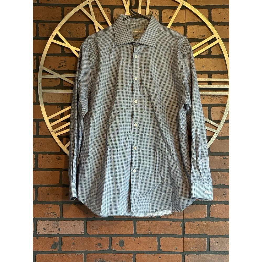 Men's‎ Michael Kors Slim Fit Long Sleeve Button Up Shirt Size 16 32/33 Gray